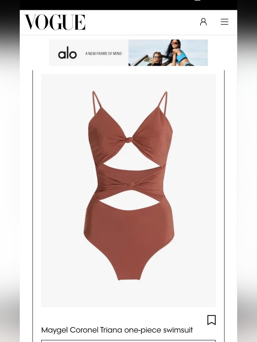 Maygel Coronel Triana One-Piece Swimsuit - Rust Brown Size OS